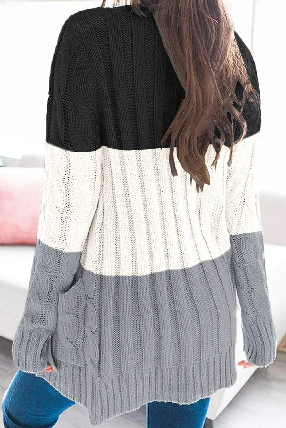 Cable Knit Long Cardigan