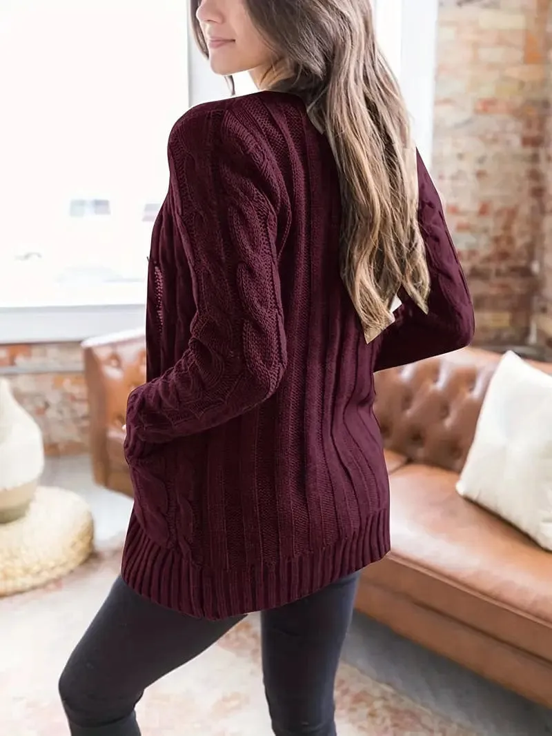 Cable Knit Long Cardigan