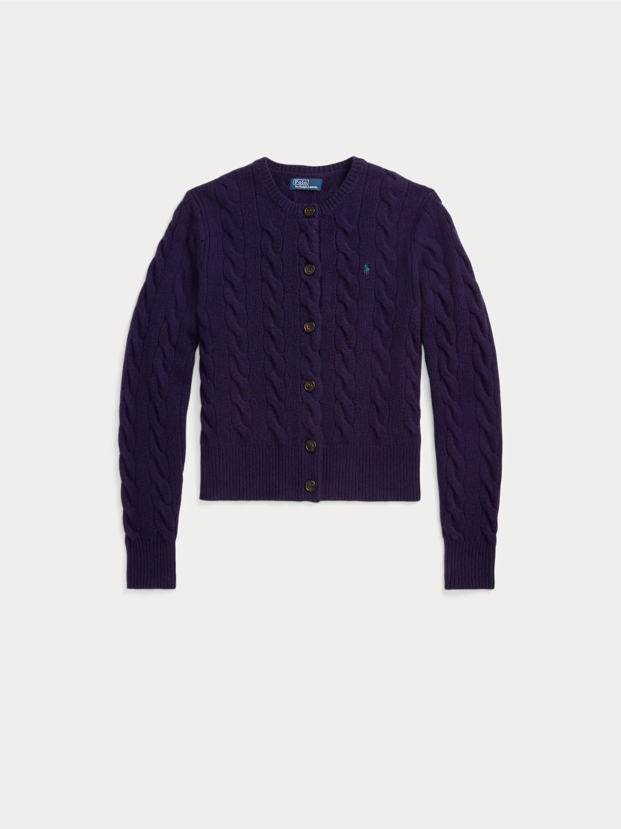 Cardigan a Trecce in Misto Cashmere Viola