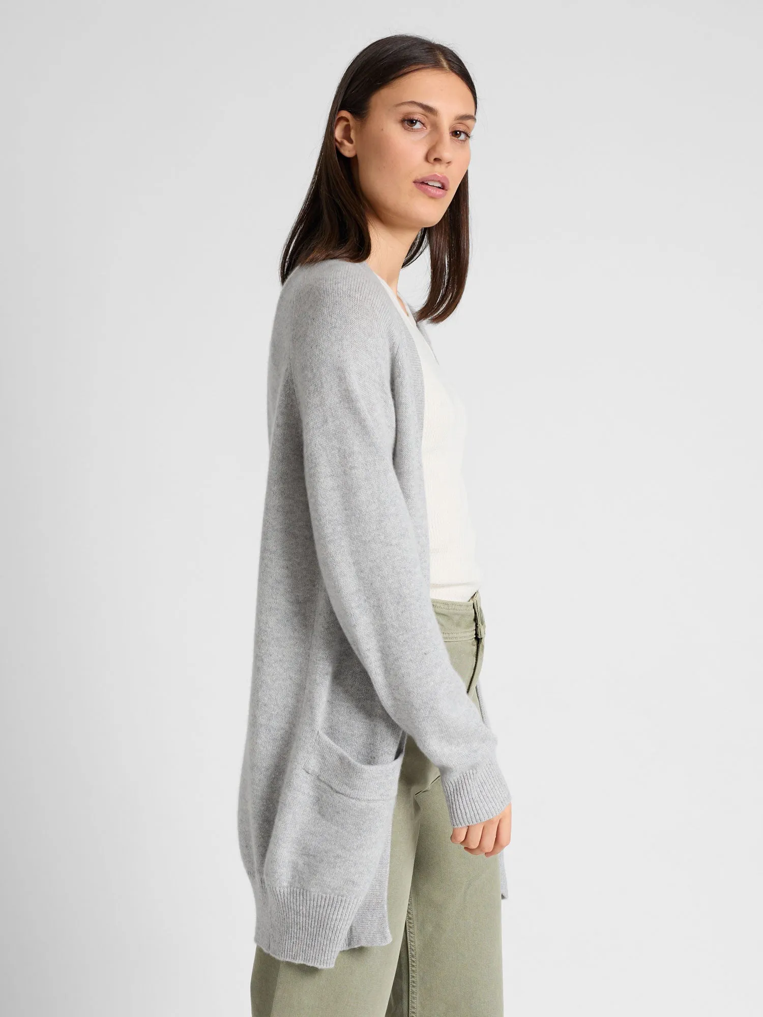 Cashmere cardigan "Solveig" - light grey