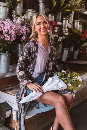 Central Park Strolling Floral Duster Cardigan