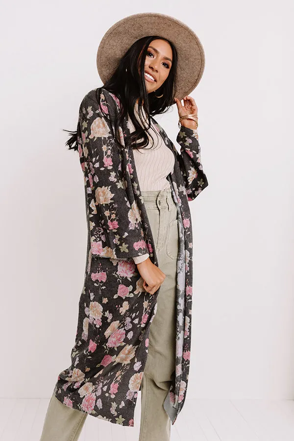 Central Park Strolling Floral Duster Cardigan