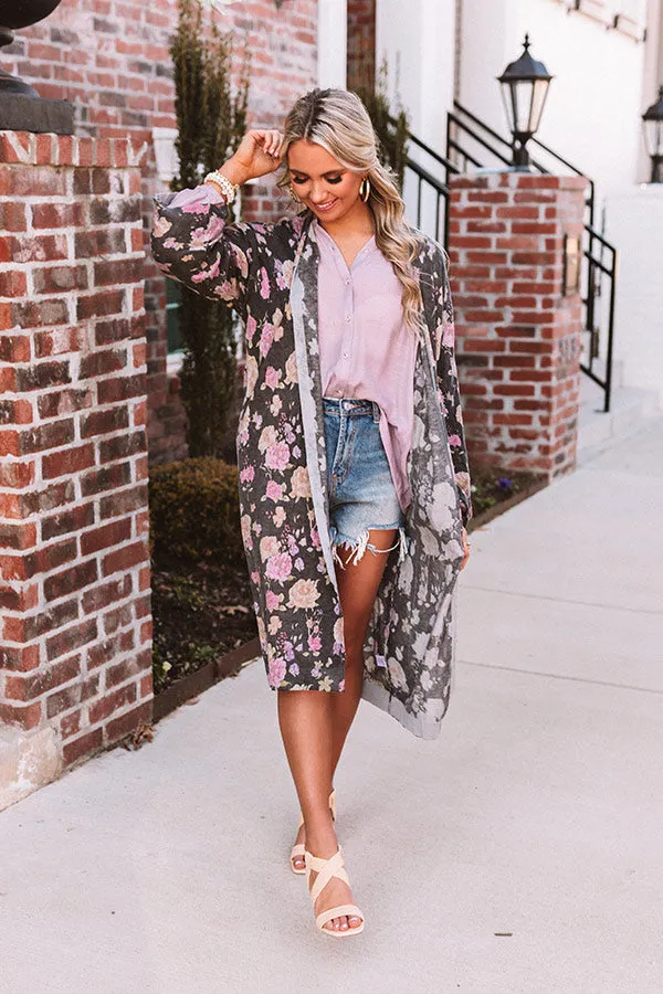 Central Park Strolling Floral Duster Cardigan