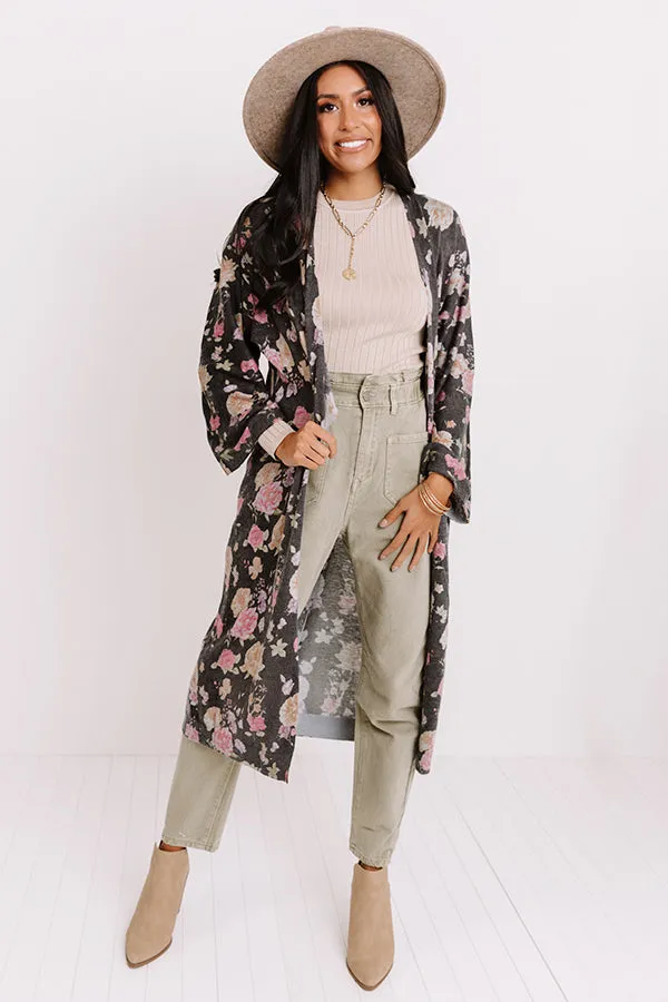 Central Park Strolling Floral Duster Cardigan