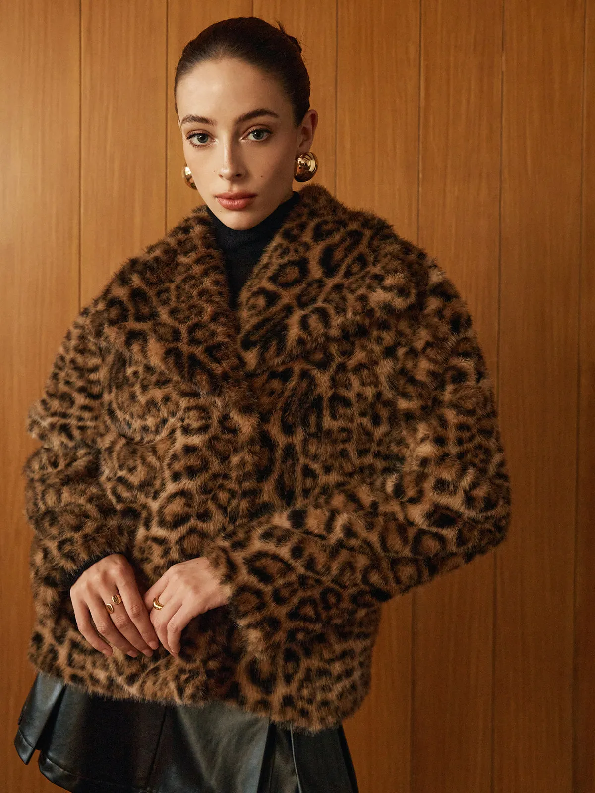 Chicmy-Winter Outfits Christmas Thanksgiving Gift New Year's Eve Outfits Streetwear Fashion Leopard Printed Faux Fur Warm Coat