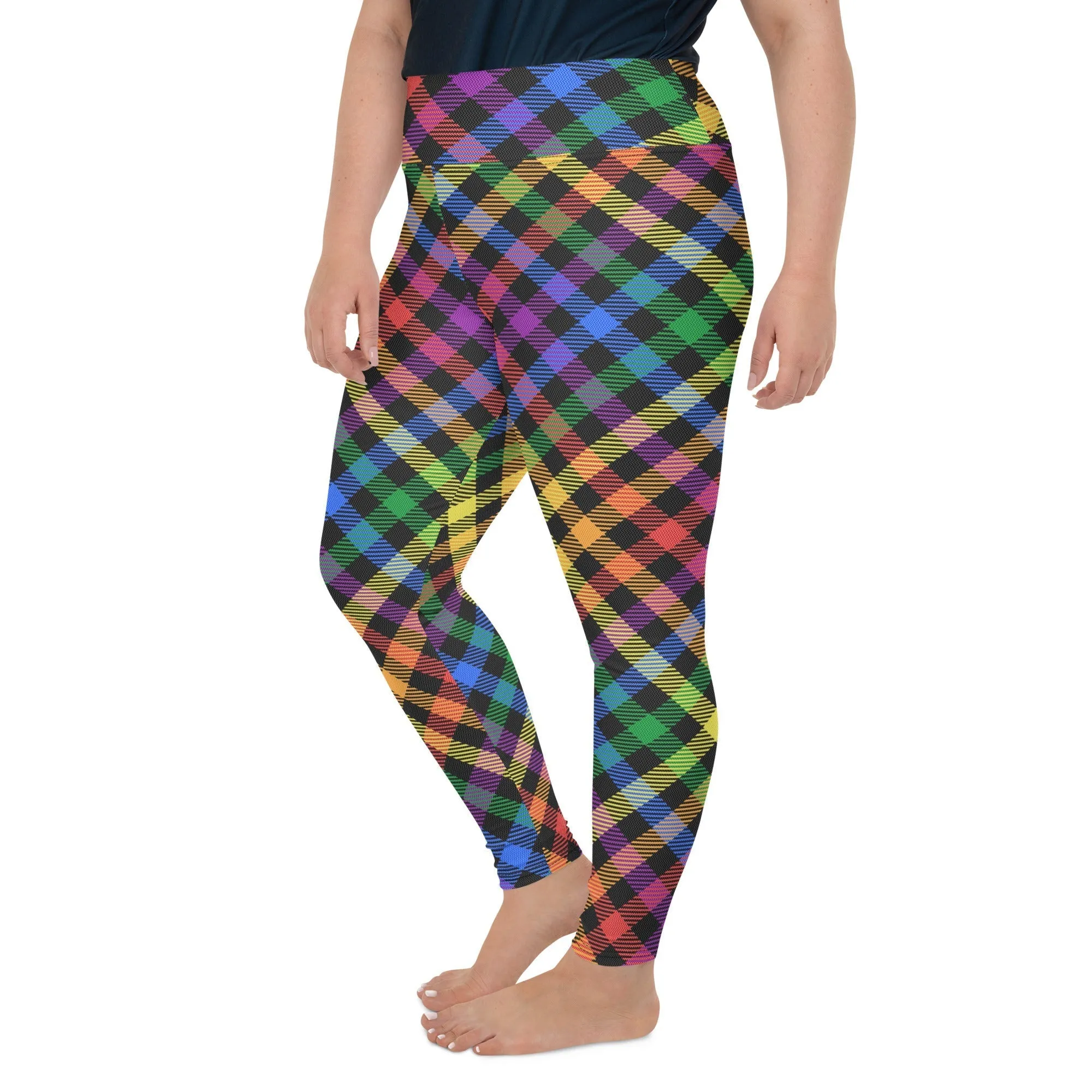 Colorful Plaid Plus Size Leggings