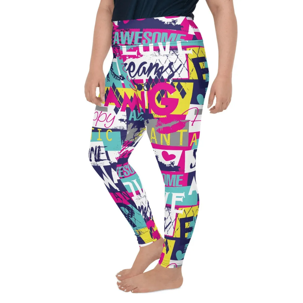 Cool Slogan Plus Size Leggings