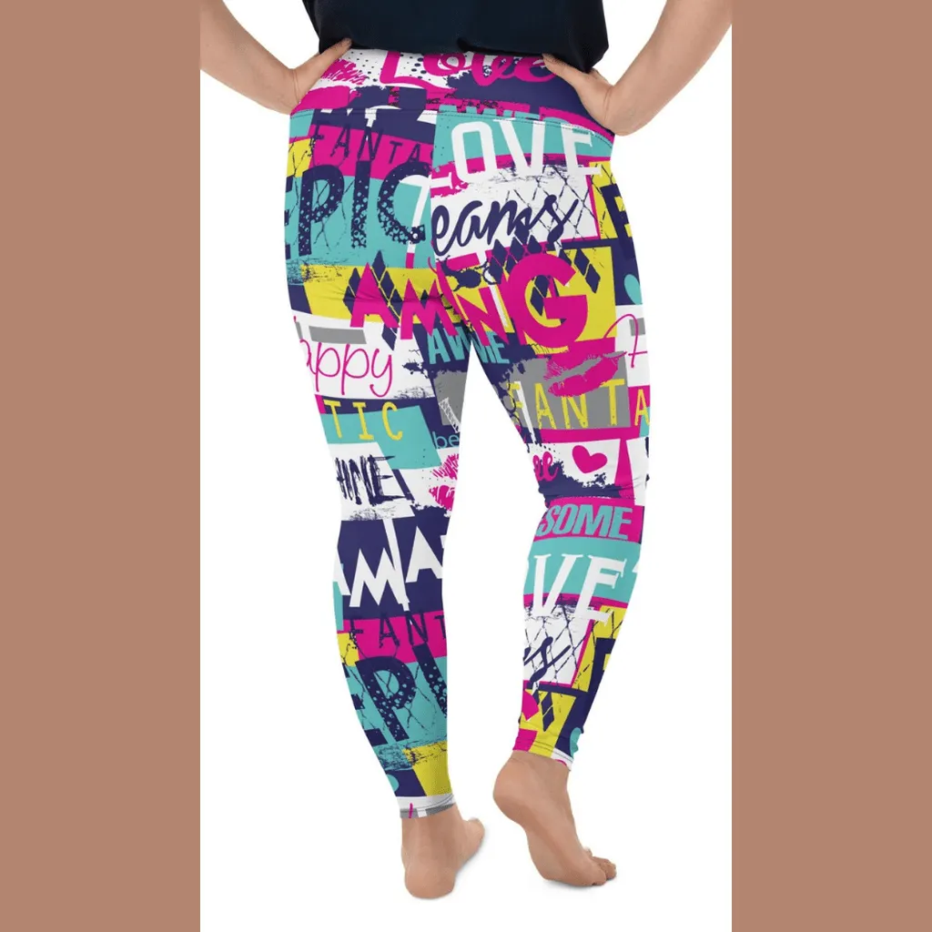 Cool Slogan Plus Size Leggings