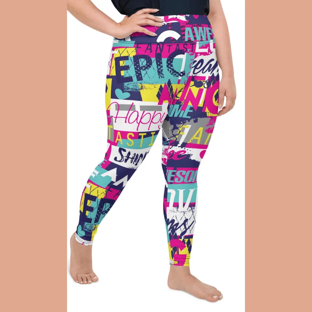 Cool Slogan Plus Size Leggings