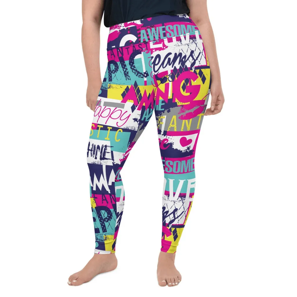 Cool Slogan Plus Size Leggings