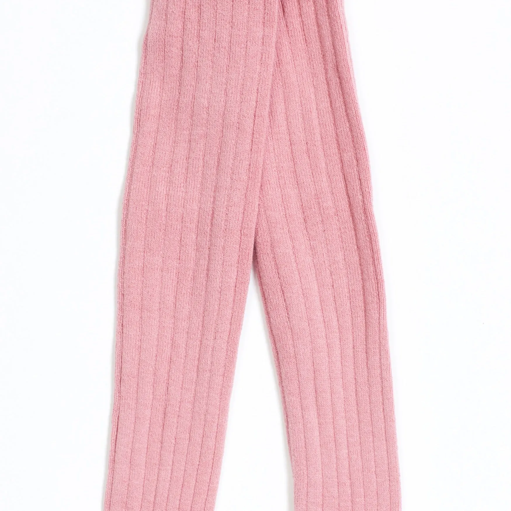 Cotton ribbed tights - Rose Pink