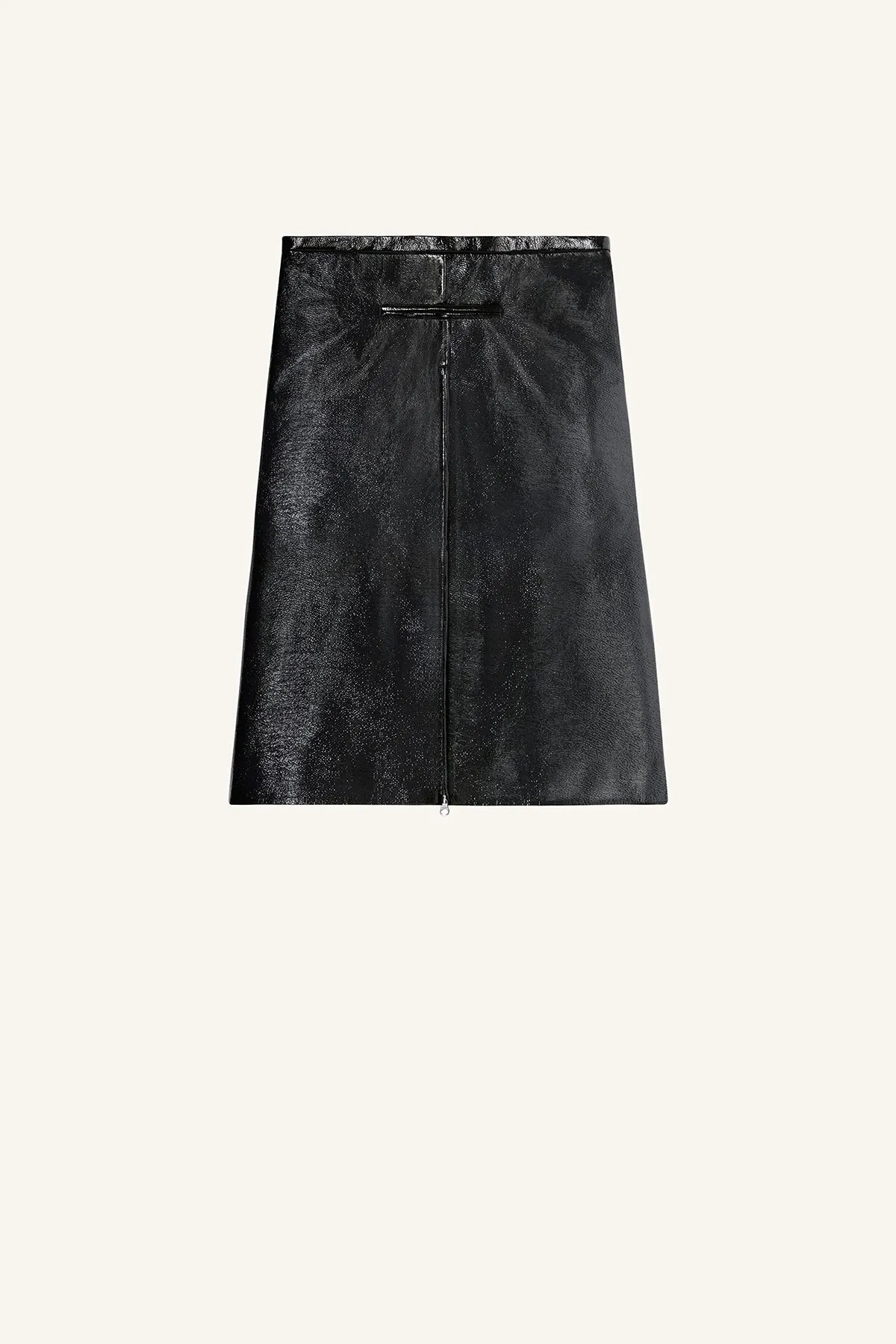 COURRÈGES | TAILORED ZIPPED VINYL MIDI SKIRT