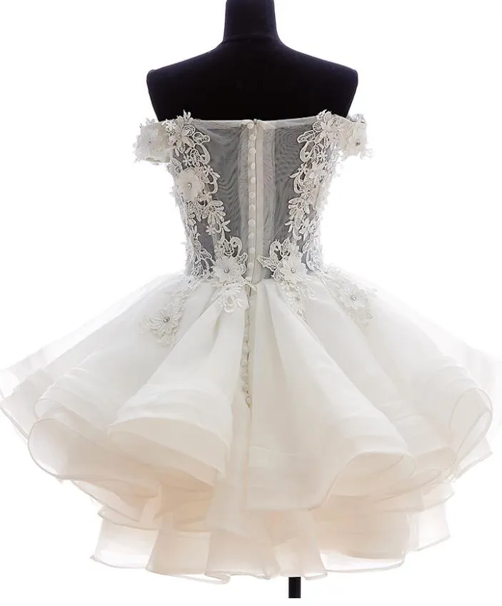 Cute White Organza Layers Short Prom Dress, New Party Dress