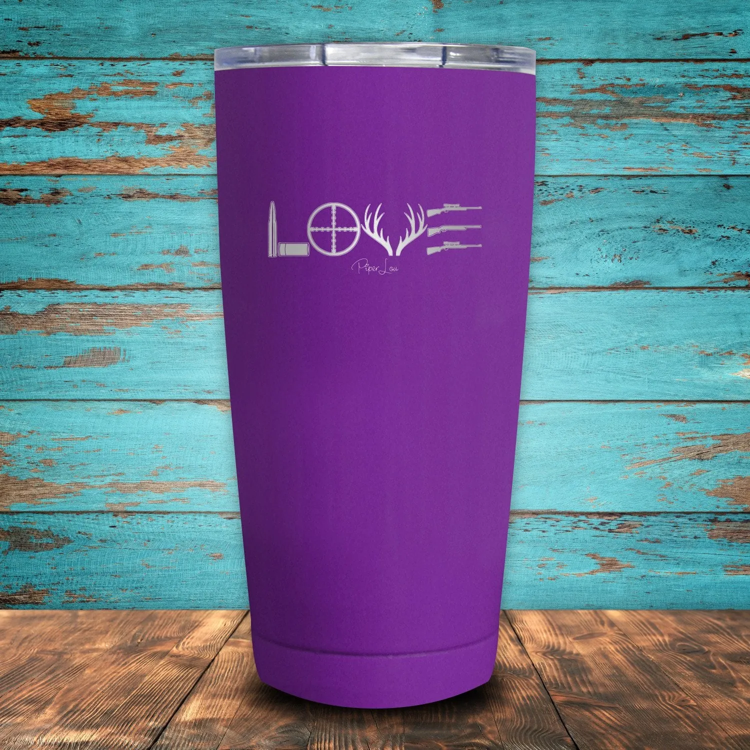 Deer Hunting Love Coated Drinkware