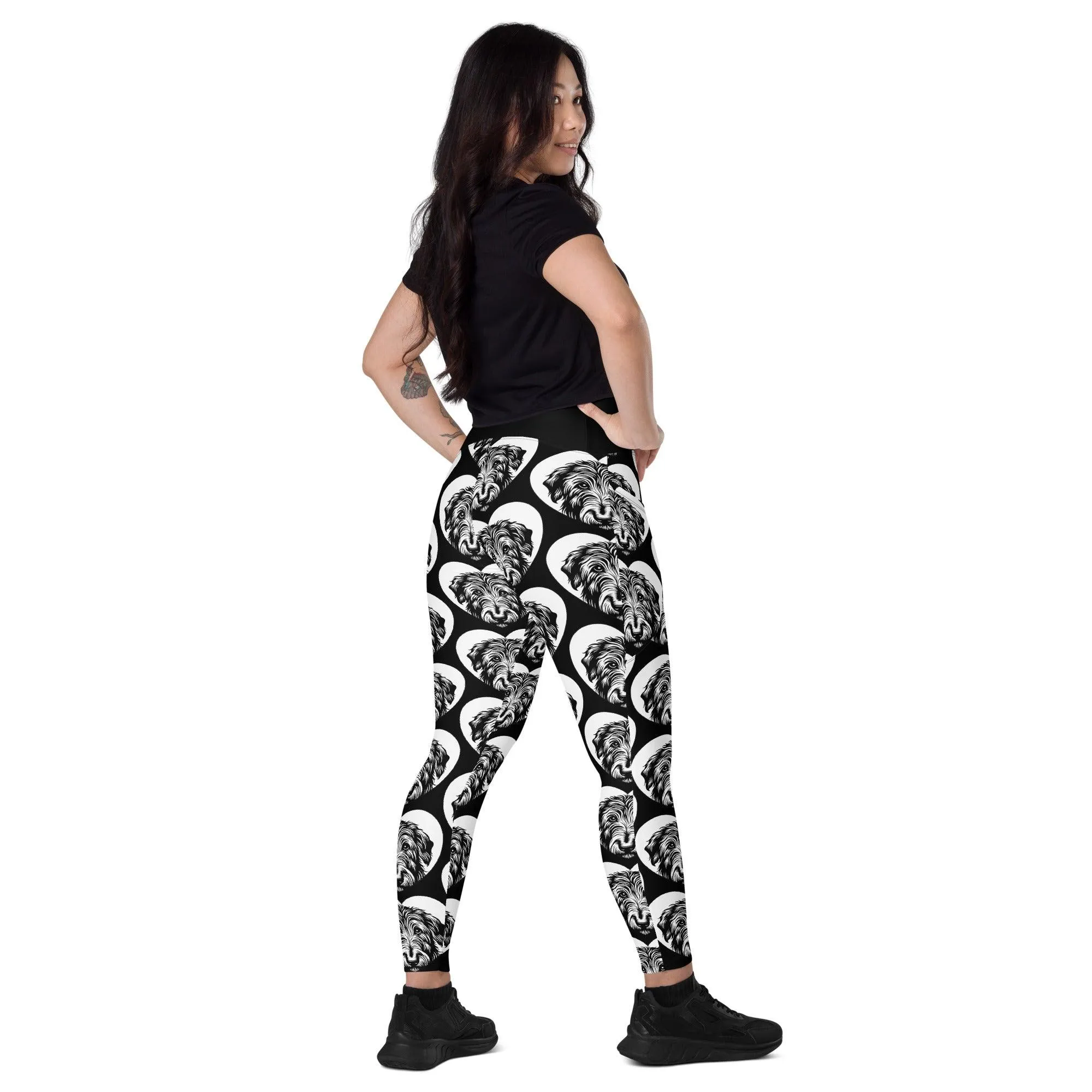 DOG BREED LEGGINGS with pockets - IRISH WOLFHOUND - HERTTAHOUND