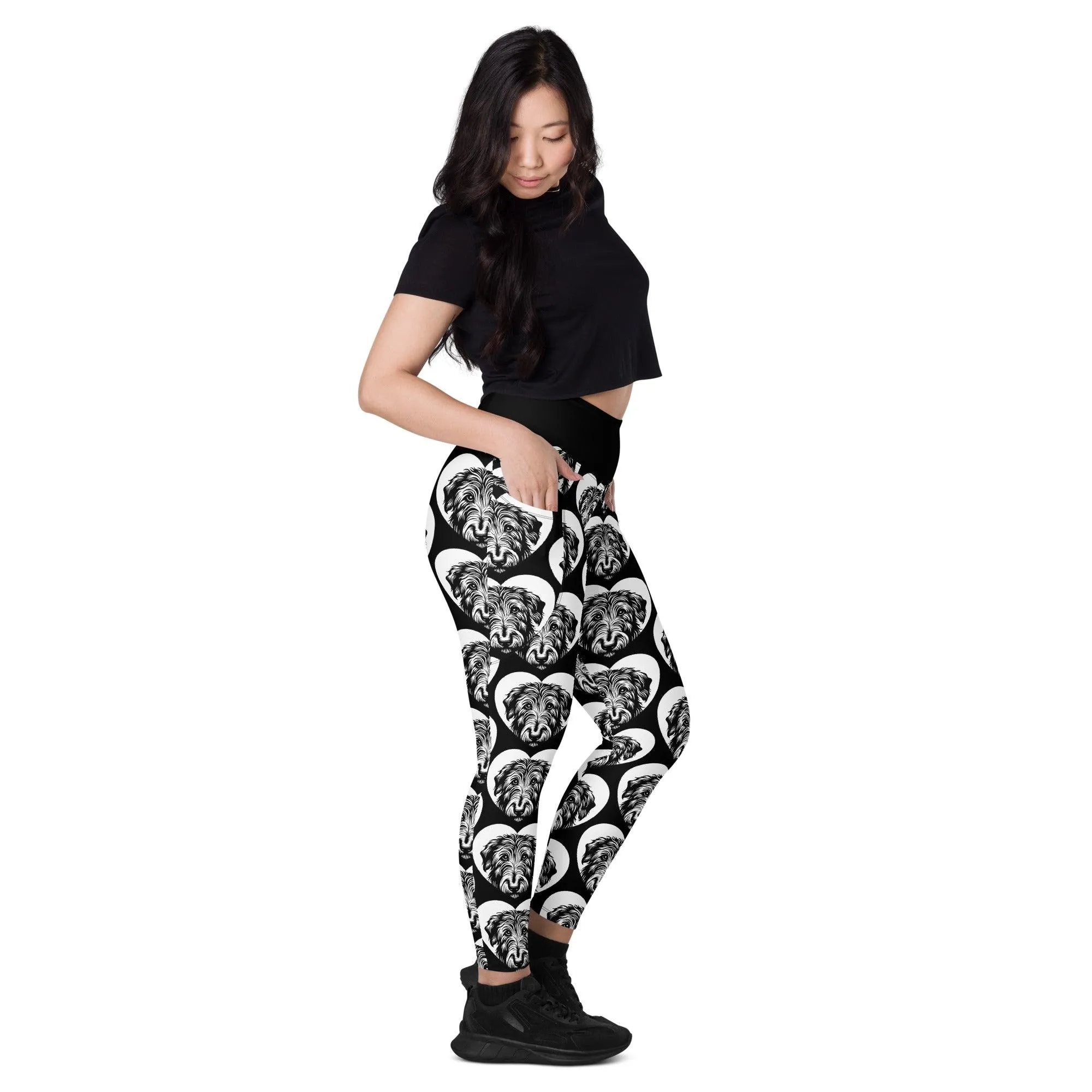 DOG BREED LEGGINGS with pockets - IRISH WOLFHOUND - HERTTAHOUND