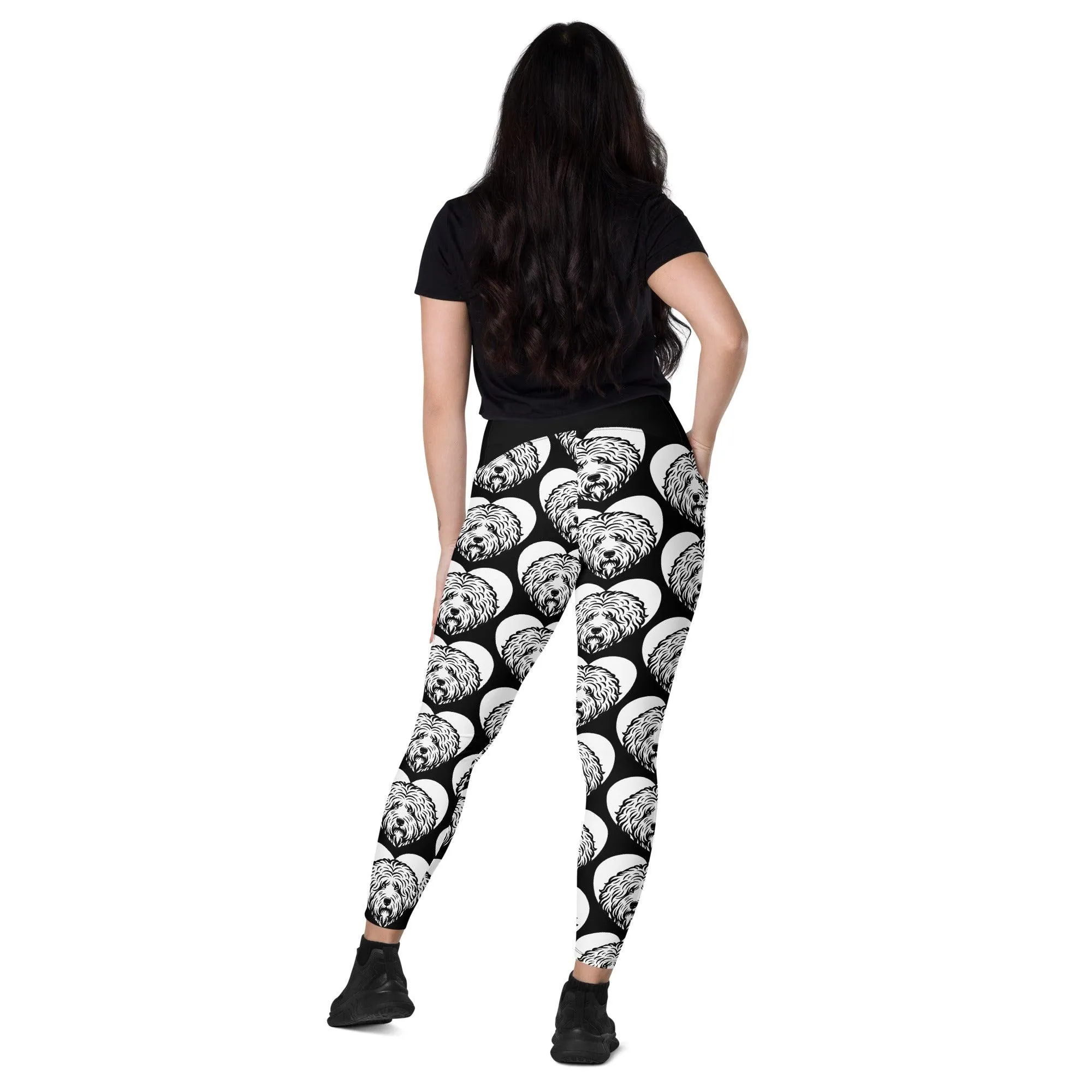 DOG BREED LEGGINGS with pockets - OLD ENGLISH SHEEPDOG - HERTTAHOUND