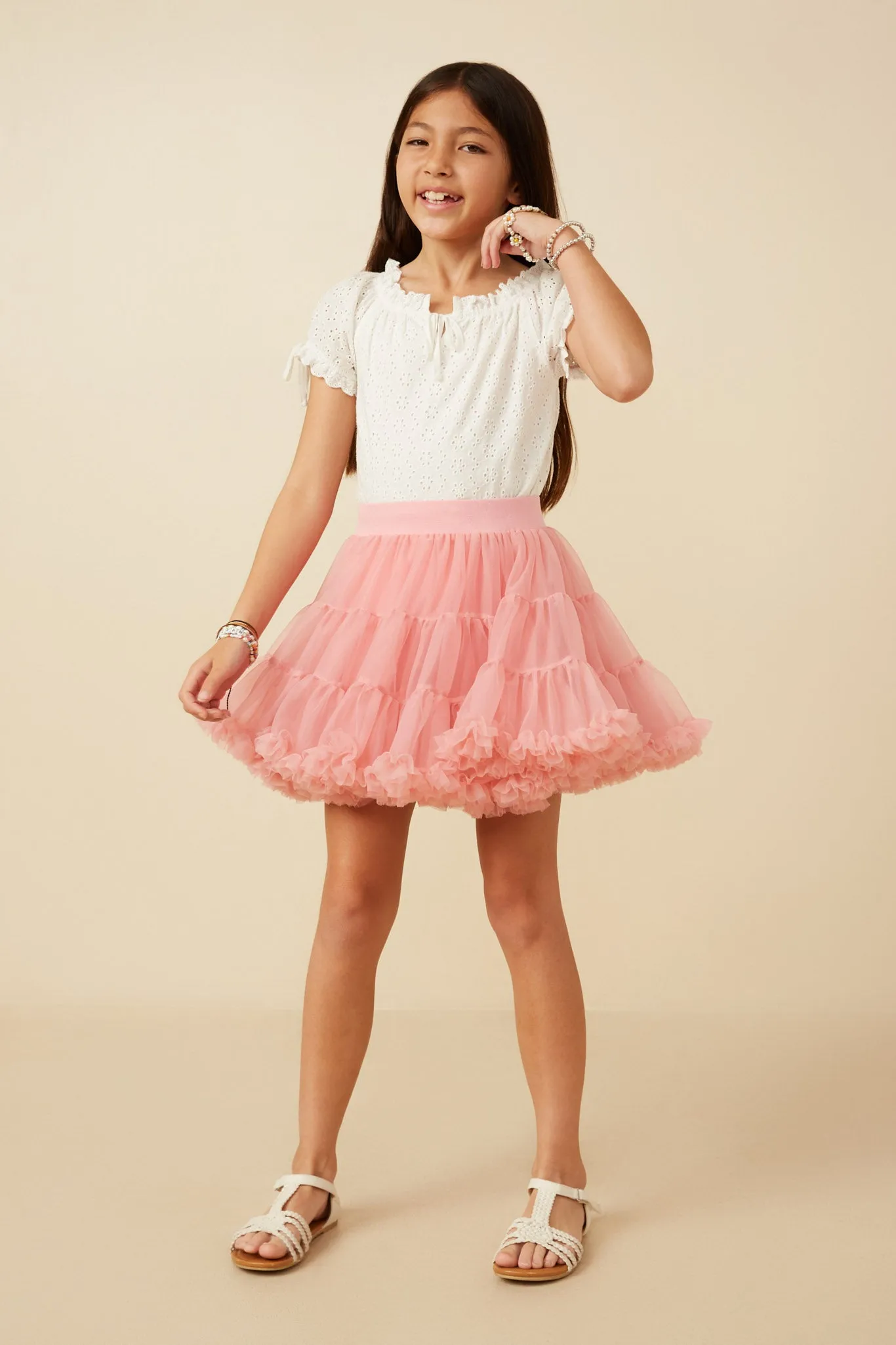 Double Layered Tiered Ruffle Hem Skirt