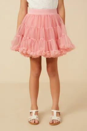 Double Layered Tiered Ruffle Hem Skirt