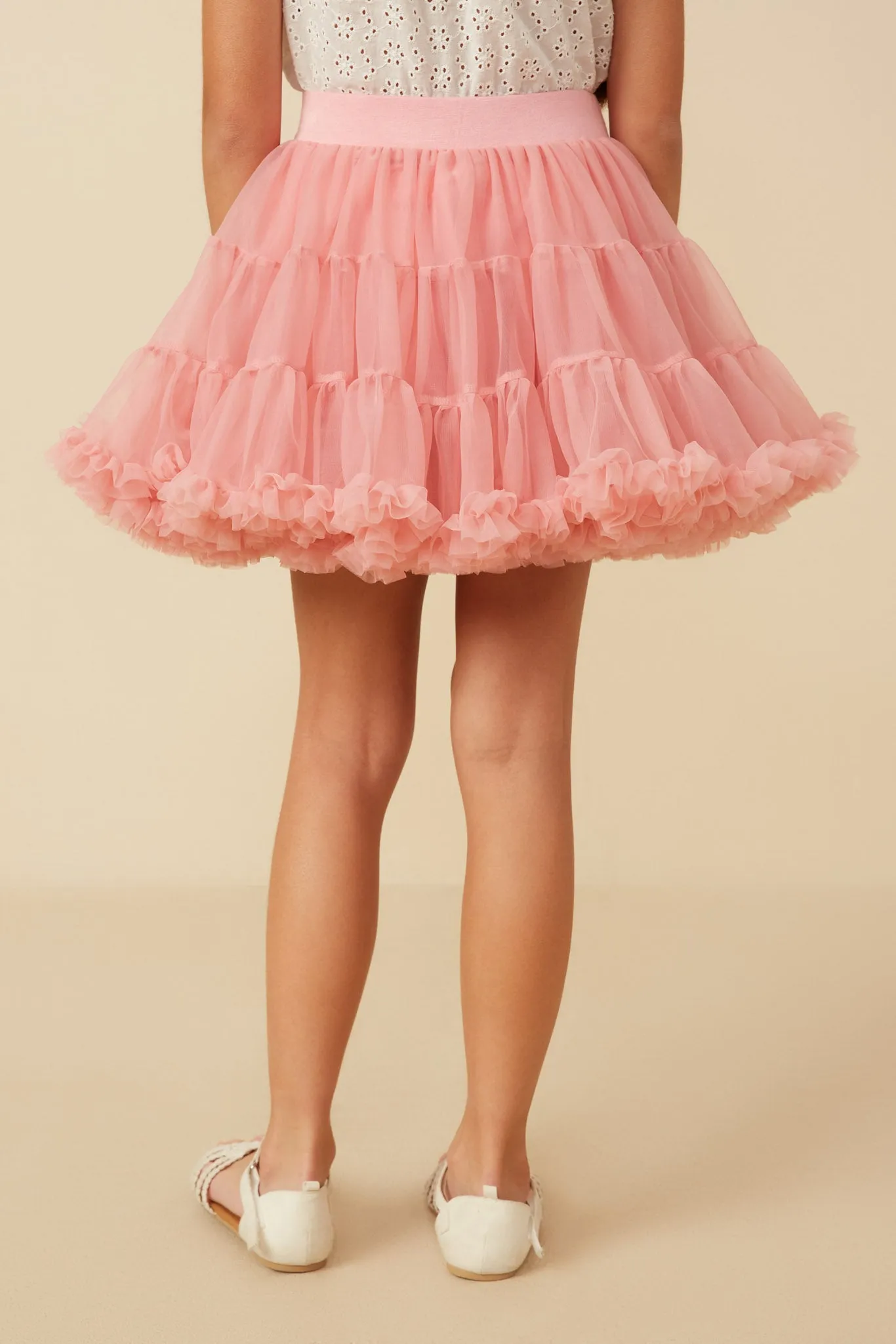 Double Layered Tiered Ruffle Hem Skirt