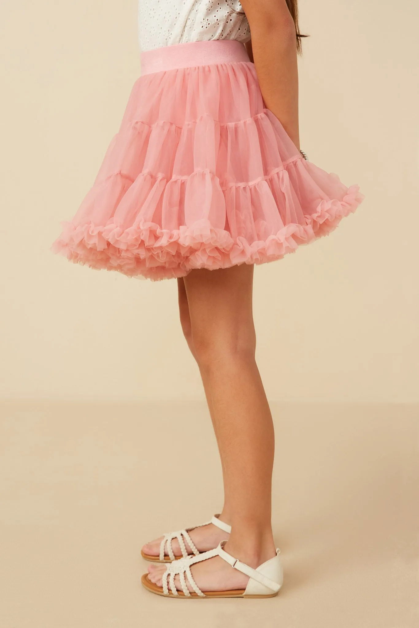 Double Layered Tiered Ruffle Hem Skirt