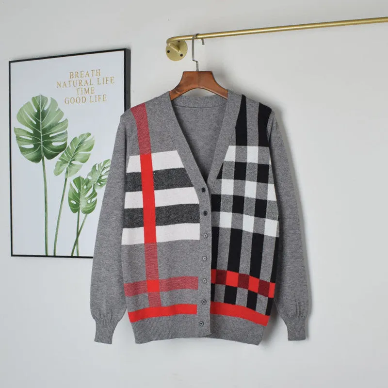 Dreamy Darling Plaid Knit Cardigan