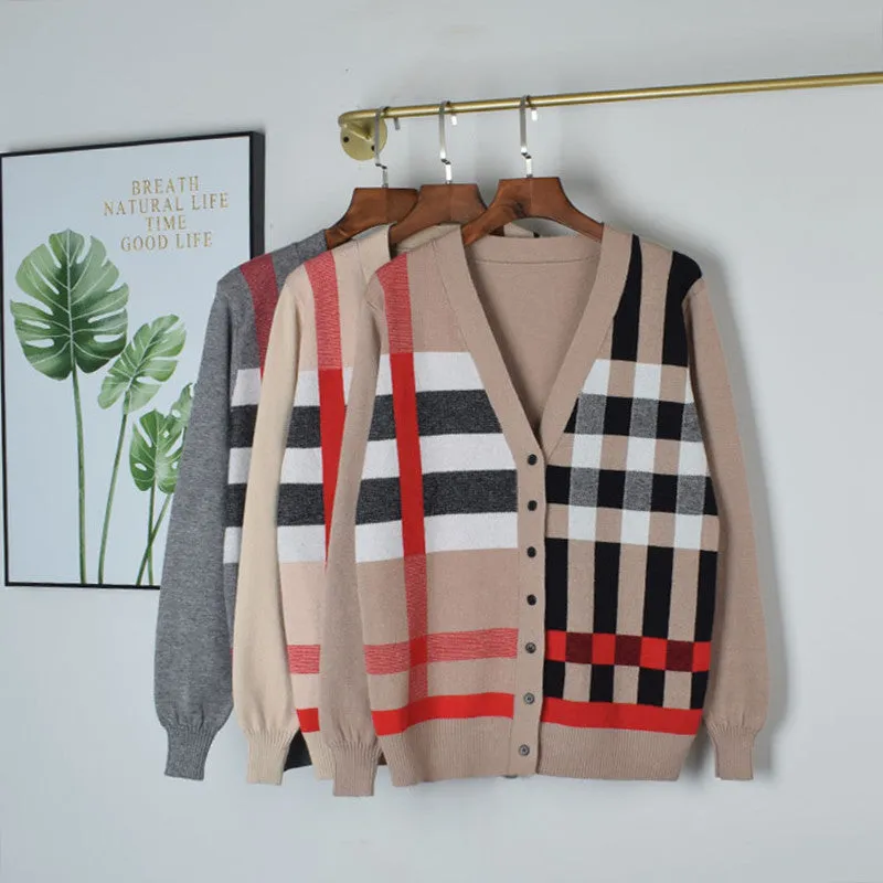 Dreamy Darling Plaid Knit Cardigan