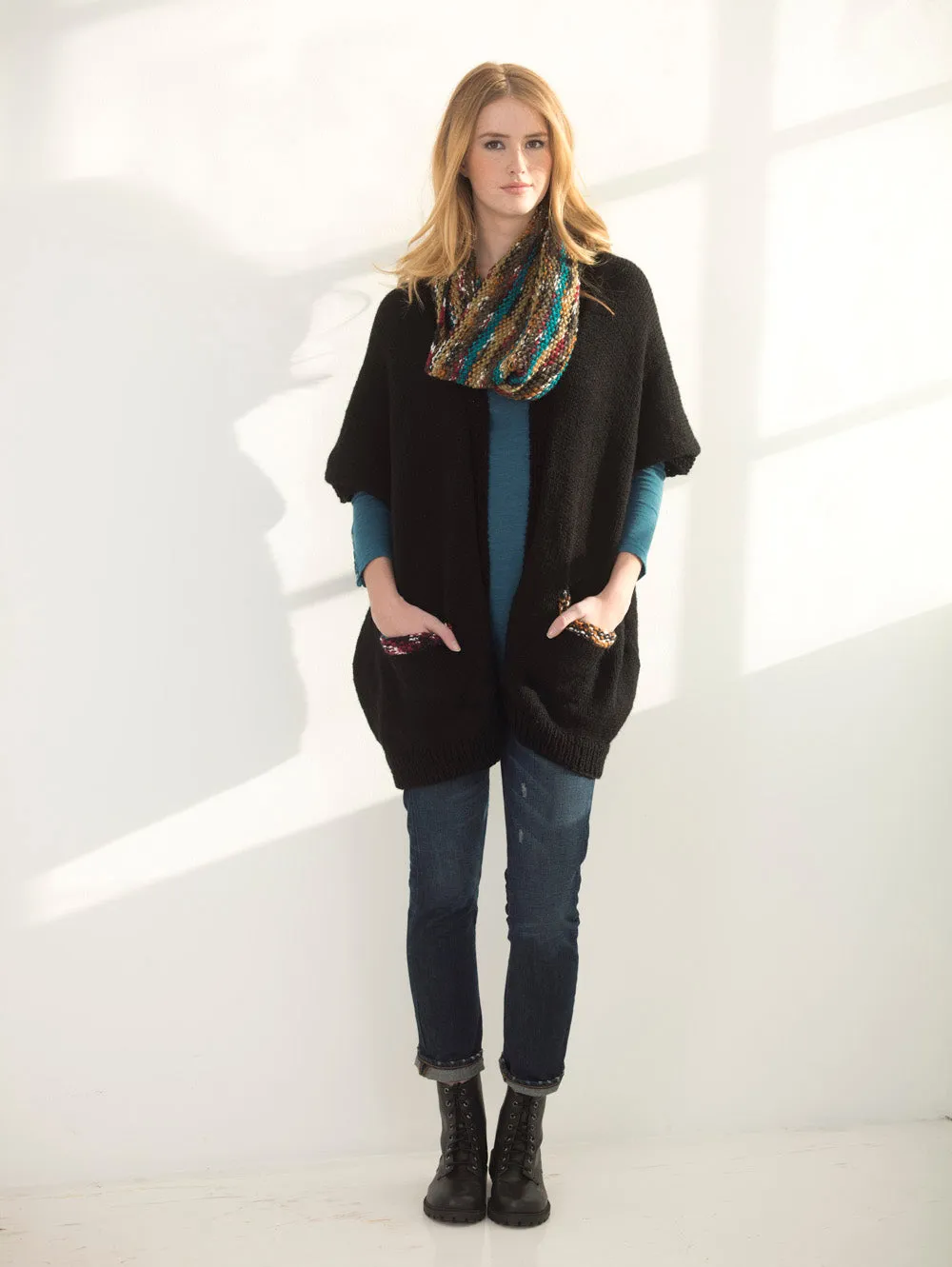 Easy Rectangle Cardigan And Cowl (Knit)