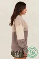 Eco Oversized Color Block Cozy Knit Sweater Top