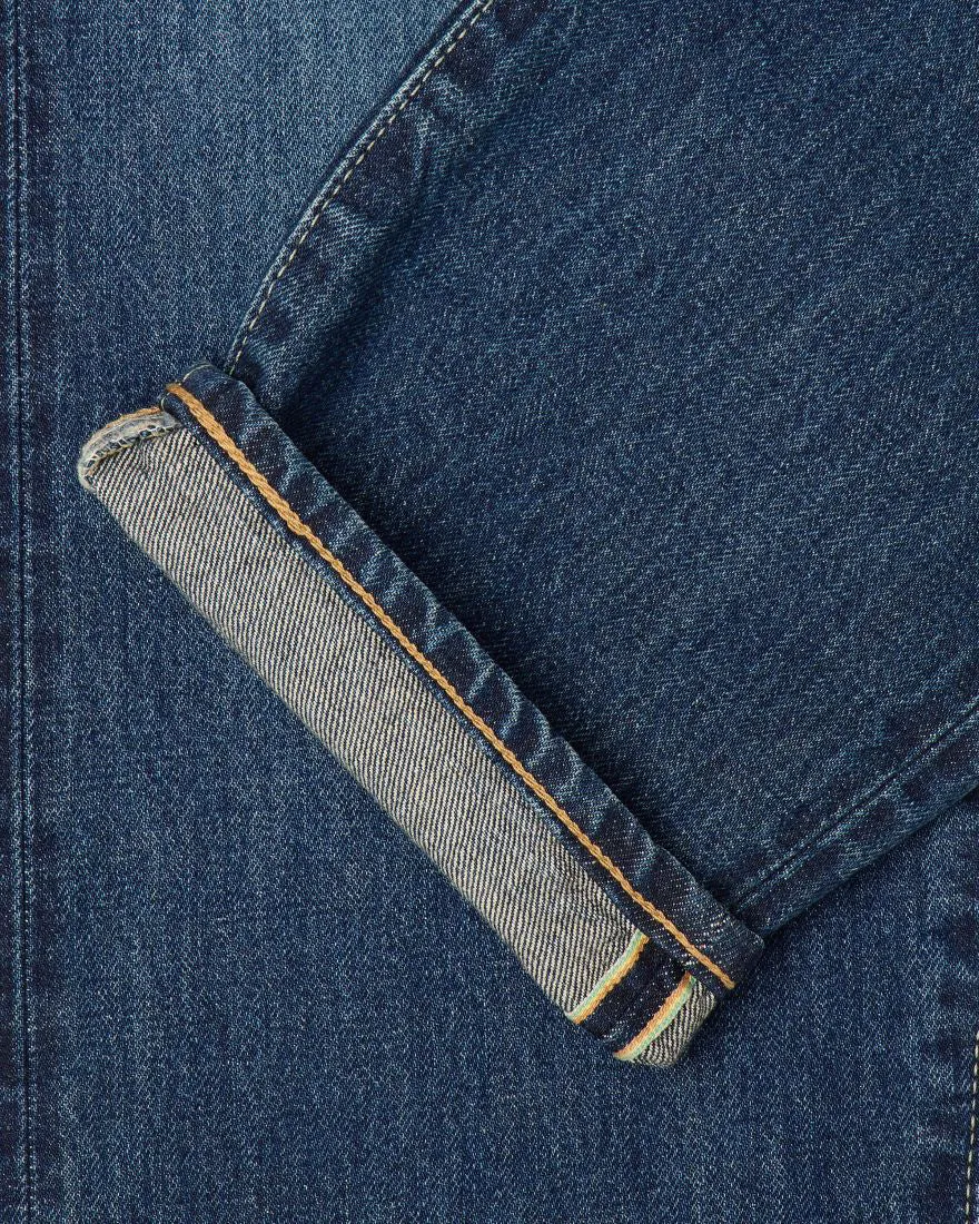 Edwin Made In Japan Regular Tapered Mens Jeans - 13.5oz Kaihara Dark Pure Indigo Rainbow Selvage Denim / Blue Dark Used