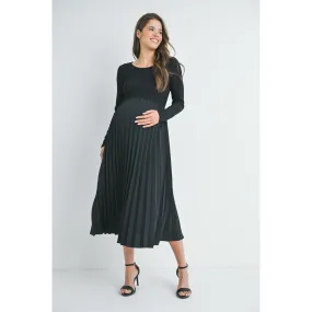 Edwin Pleat Skirt Maternity Midi Dress