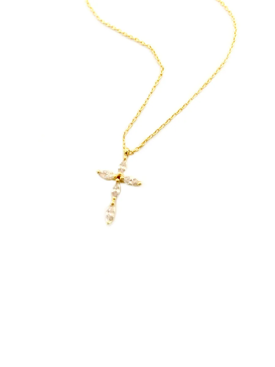 Elegant CZ Cross Necklace