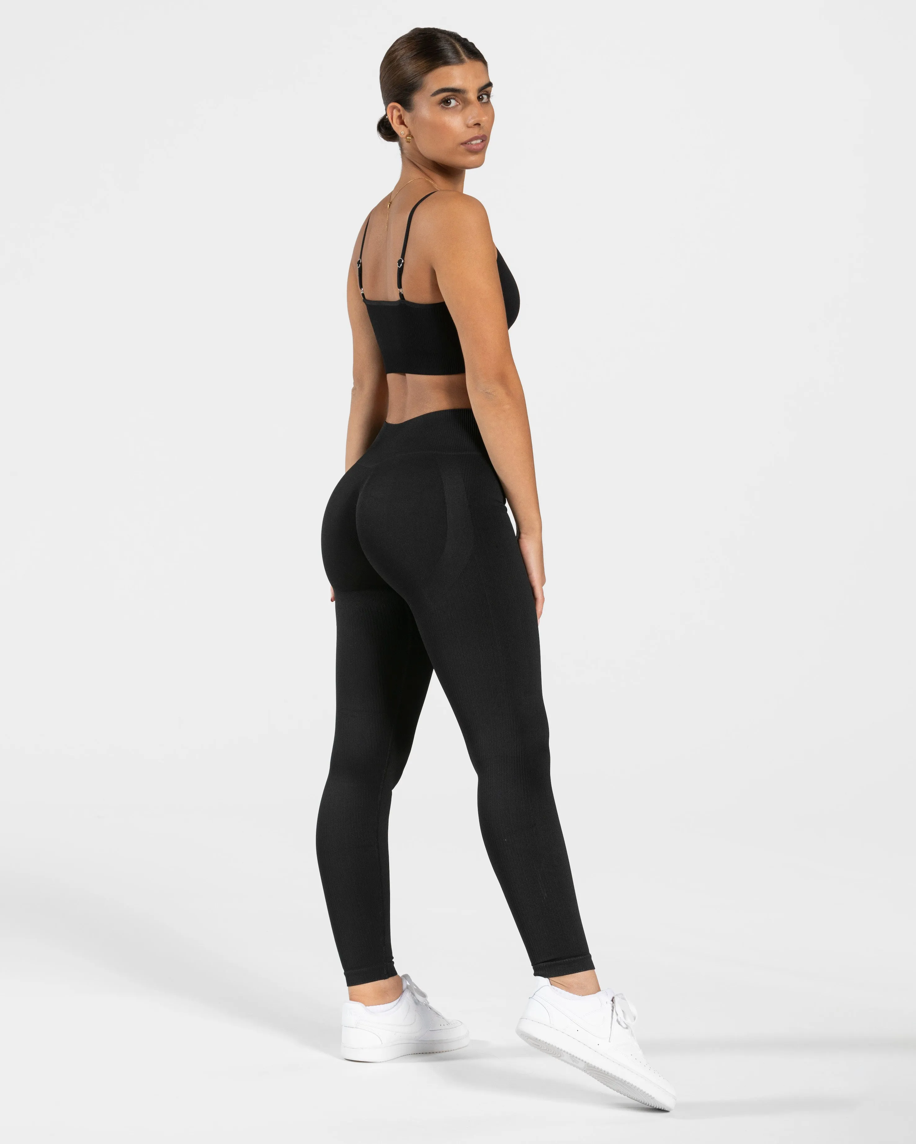 Elegant Scrunch Leggings "Schwarz"