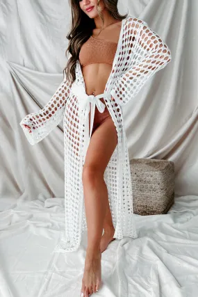 Elevate You Crochet Duster Cardigan (White)