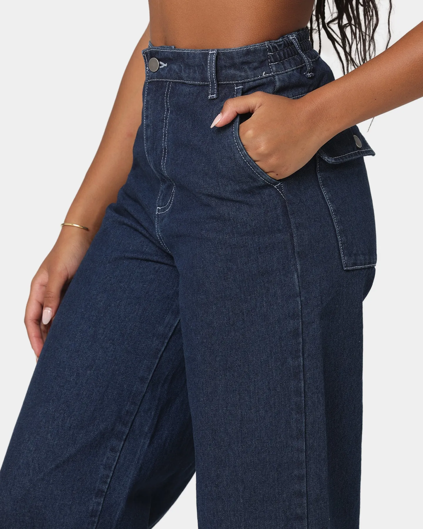 EN ES Women's Elevate Wide Leg Jeans Dark Denim