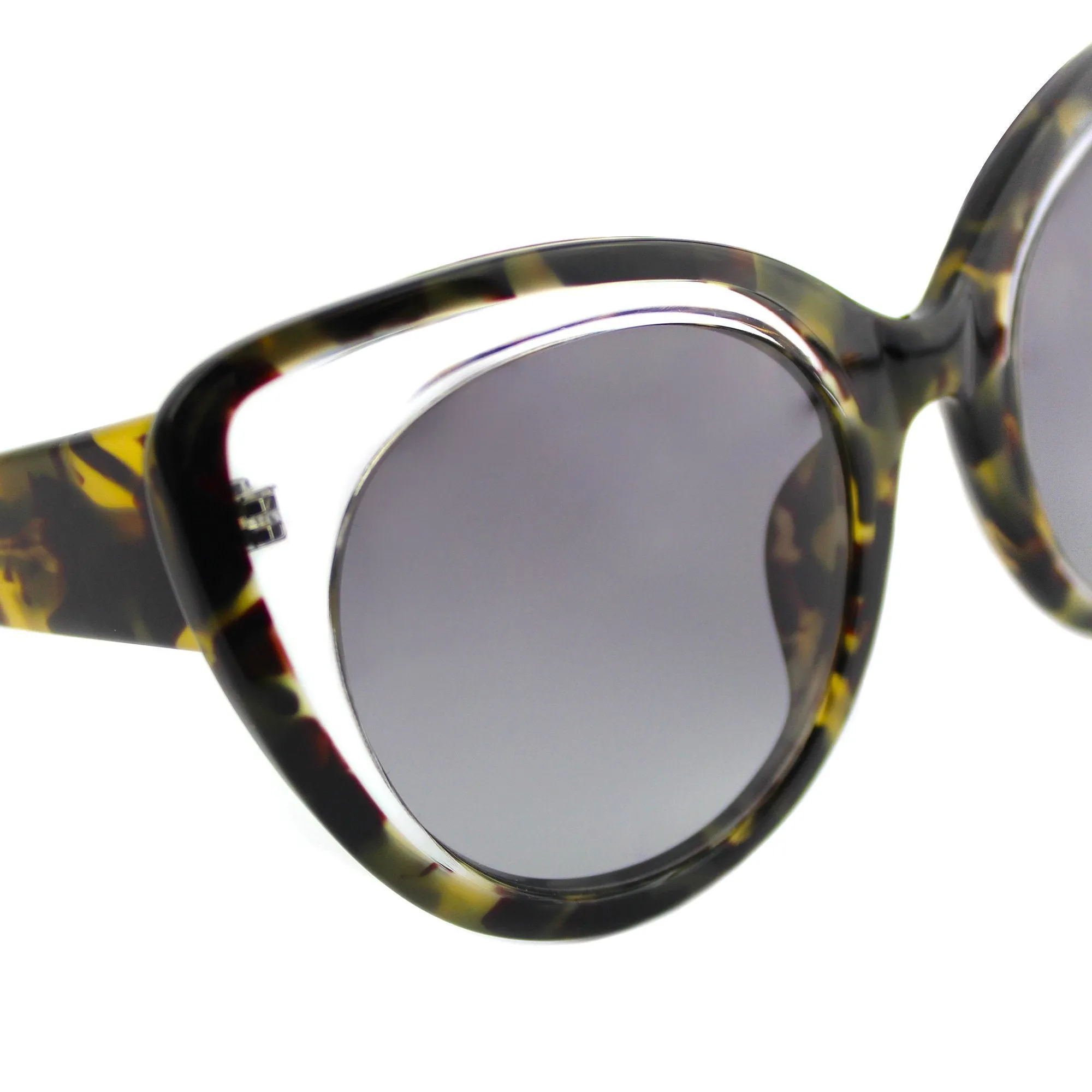 Erdem Ladies Sunglasses Cat Eye Clear Tortoise Shell and Grey EDM14C5SUN