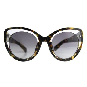 Erdem Ladies Sunglasses Cat Eye Clear Tortoise Shell and Grey EDM14C5SUN