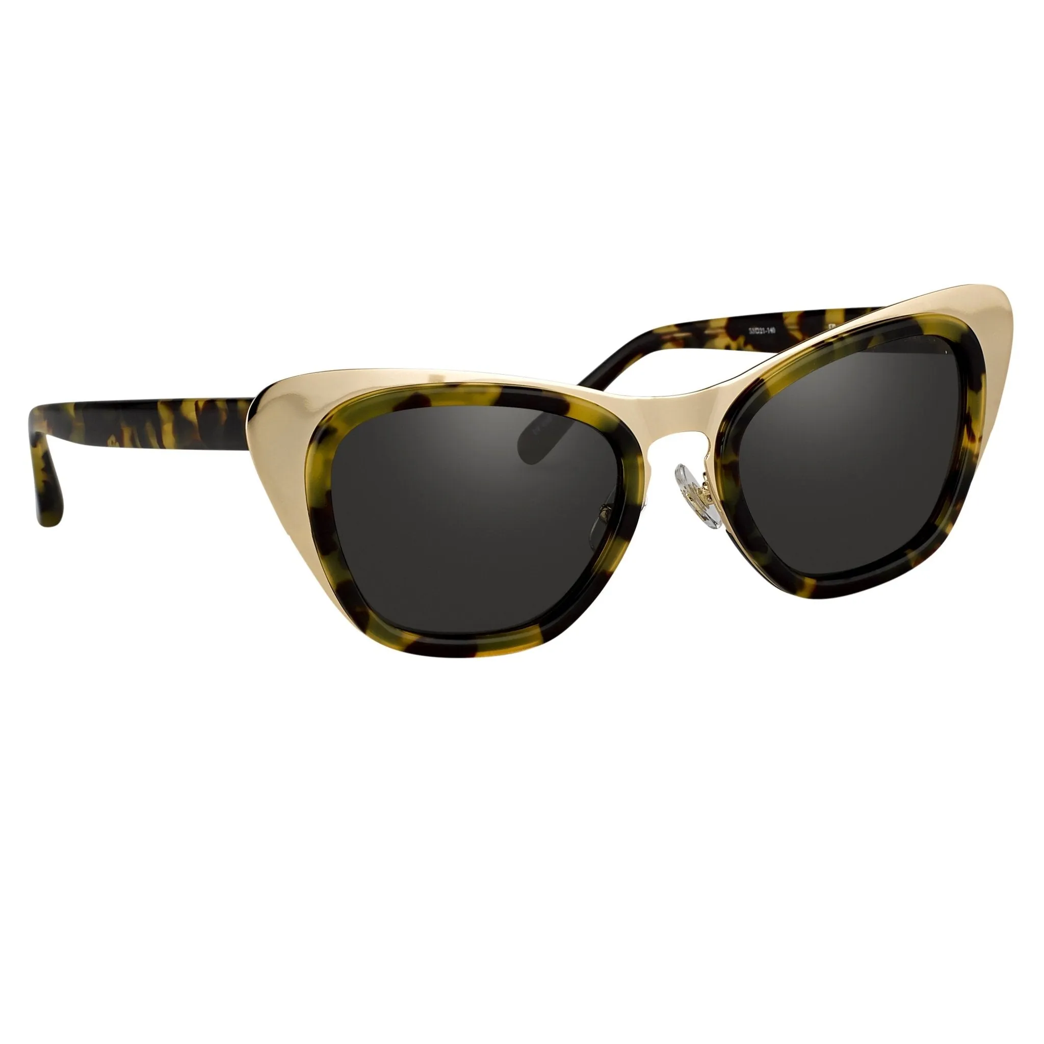 Erdem Ladies Sunglasses Cat Eye Gold Tortoise Shell and Grey EDM17C2SUN