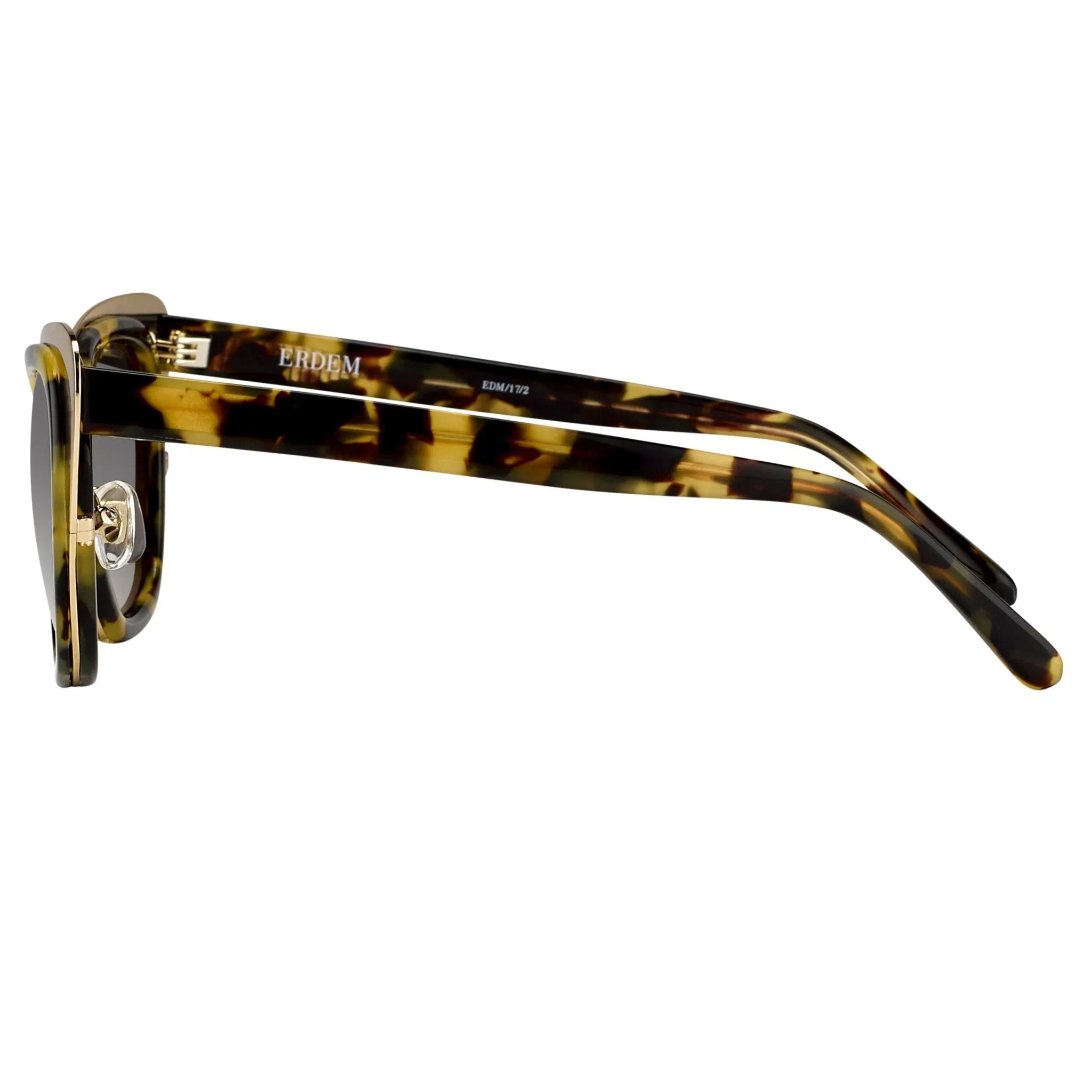 Erdem Ladies Sunglasses Cat Eye Gold Tortoise Shell and Grey EDM17C2SUN