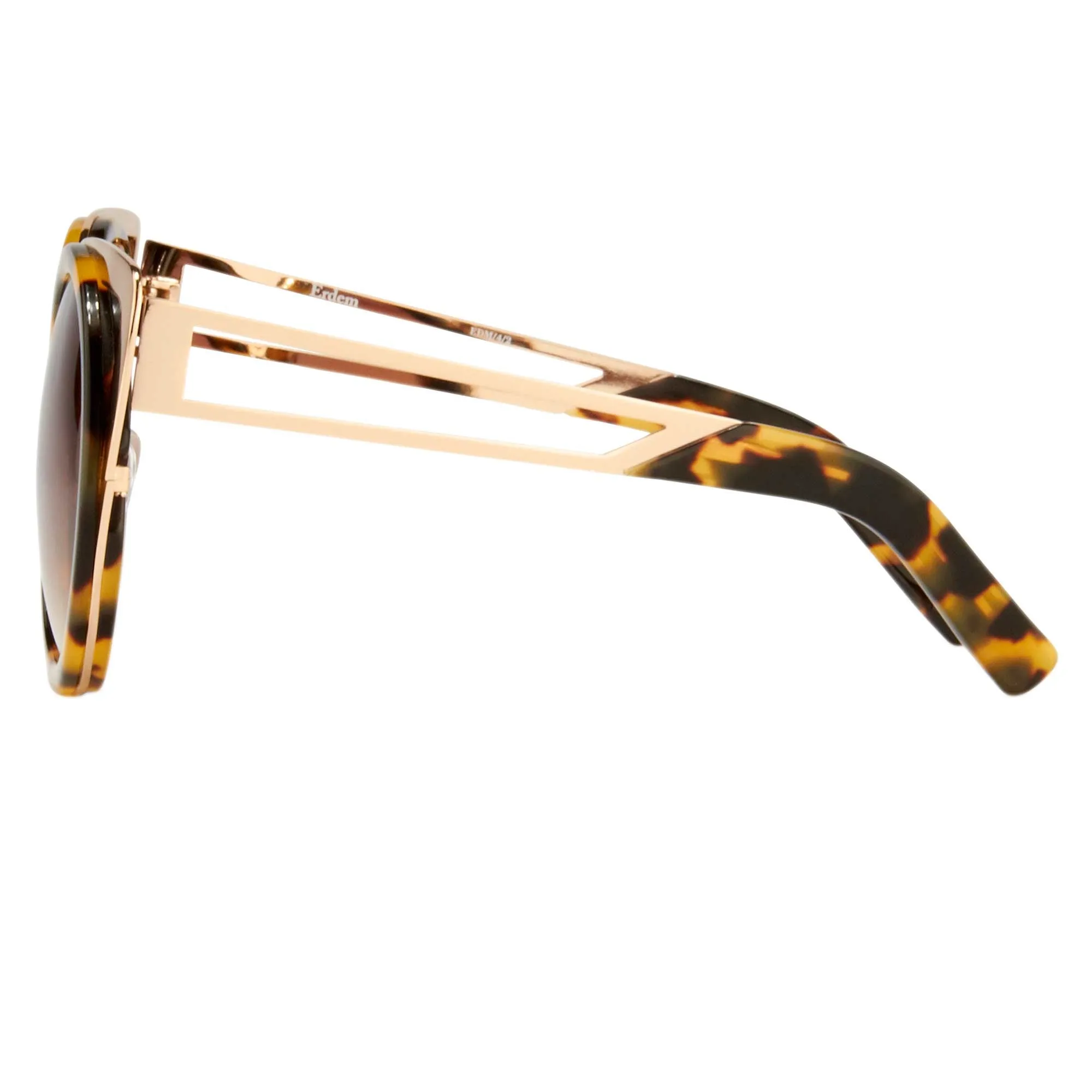 Erdem Ladies Sunglasses Cat Eye Tortoise Shell Gold and Brown EDM4C2SUN