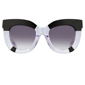 Erdem Ladies Sunglasses Oversized Clear Black and Grey EDM20C1SUN