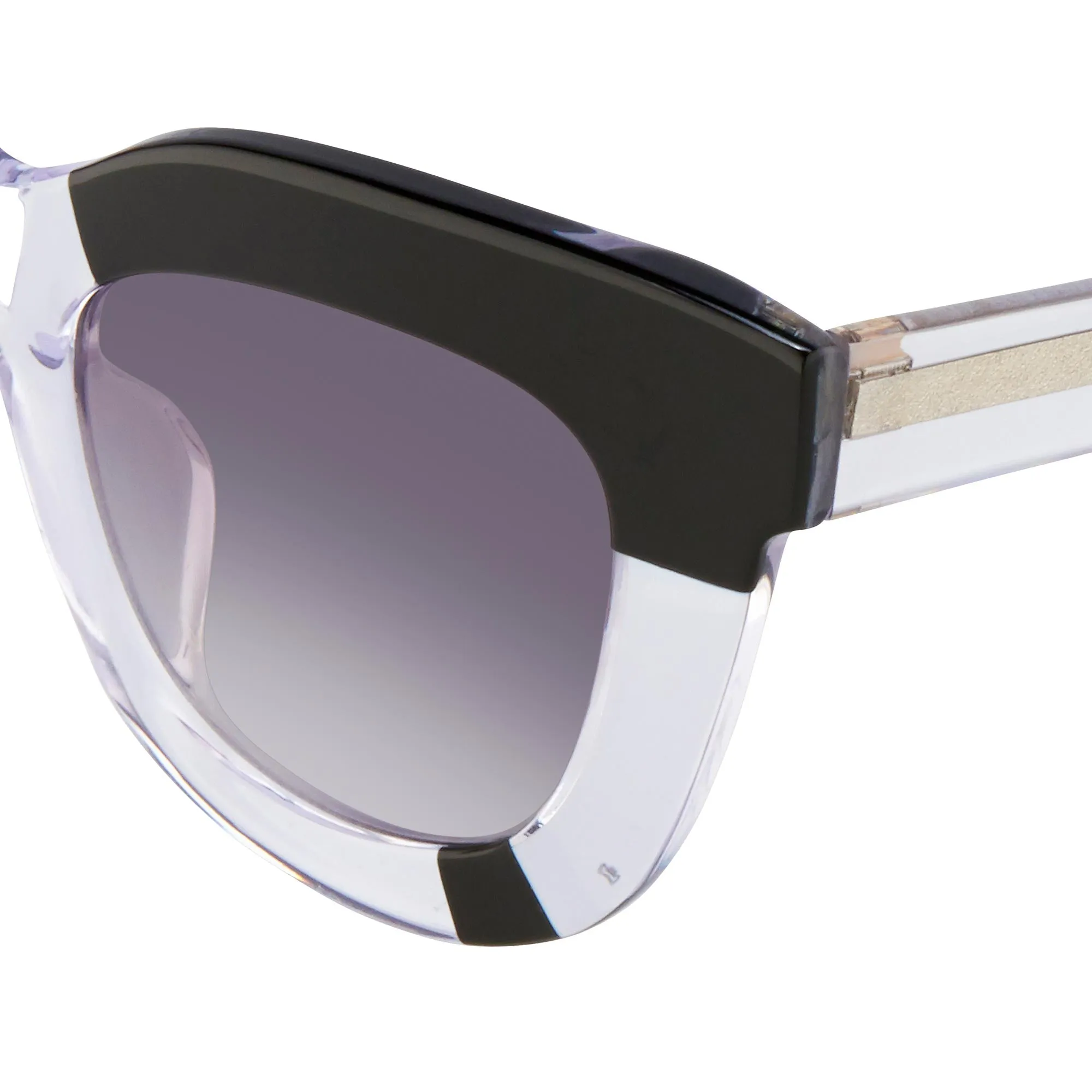 Erdem Ladies Sunglasses Oversized Clear Black and Grey EDM20C1SUN