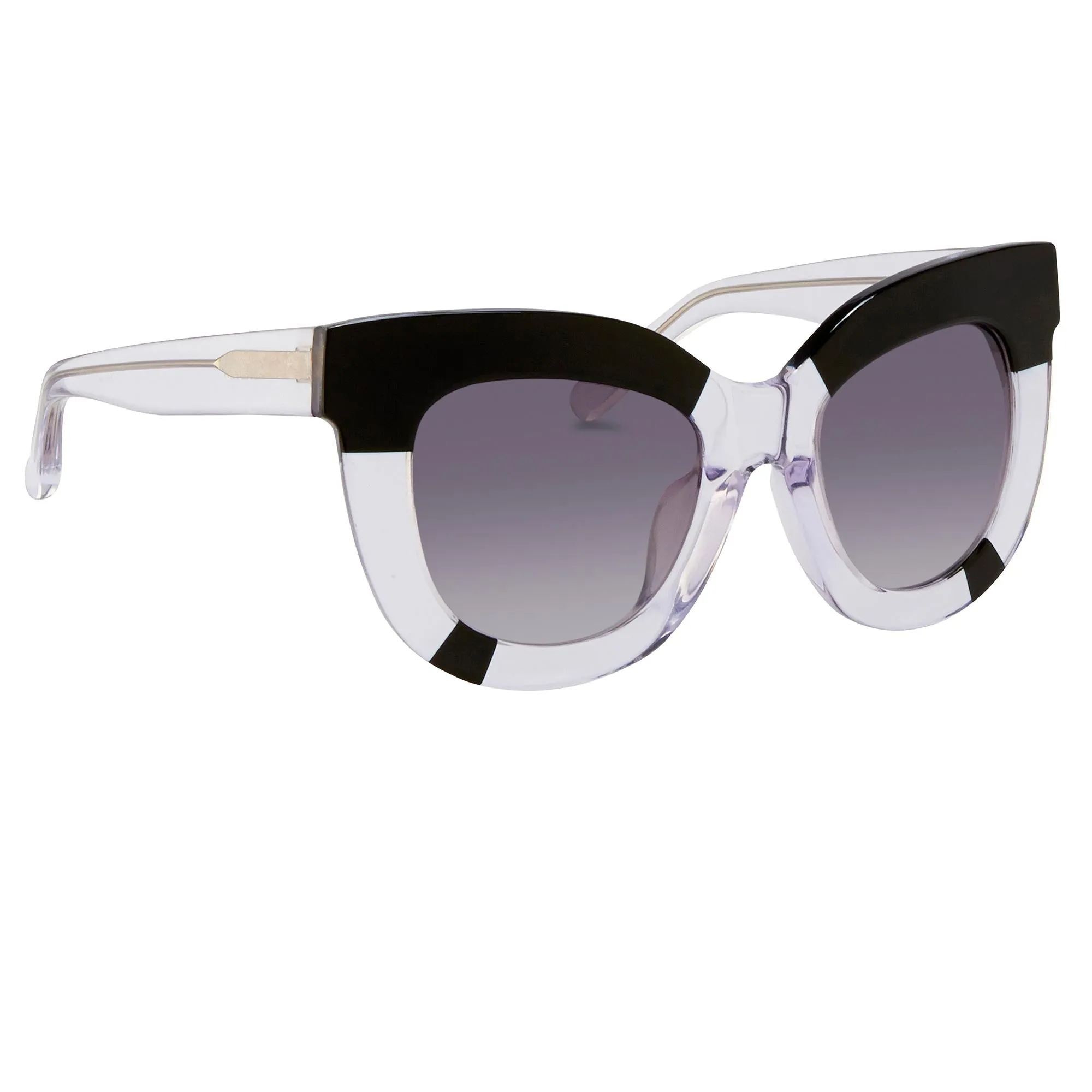 Erdem Ladies Sunglasses Oversized Clear Black and Grey EDM20C1SUN