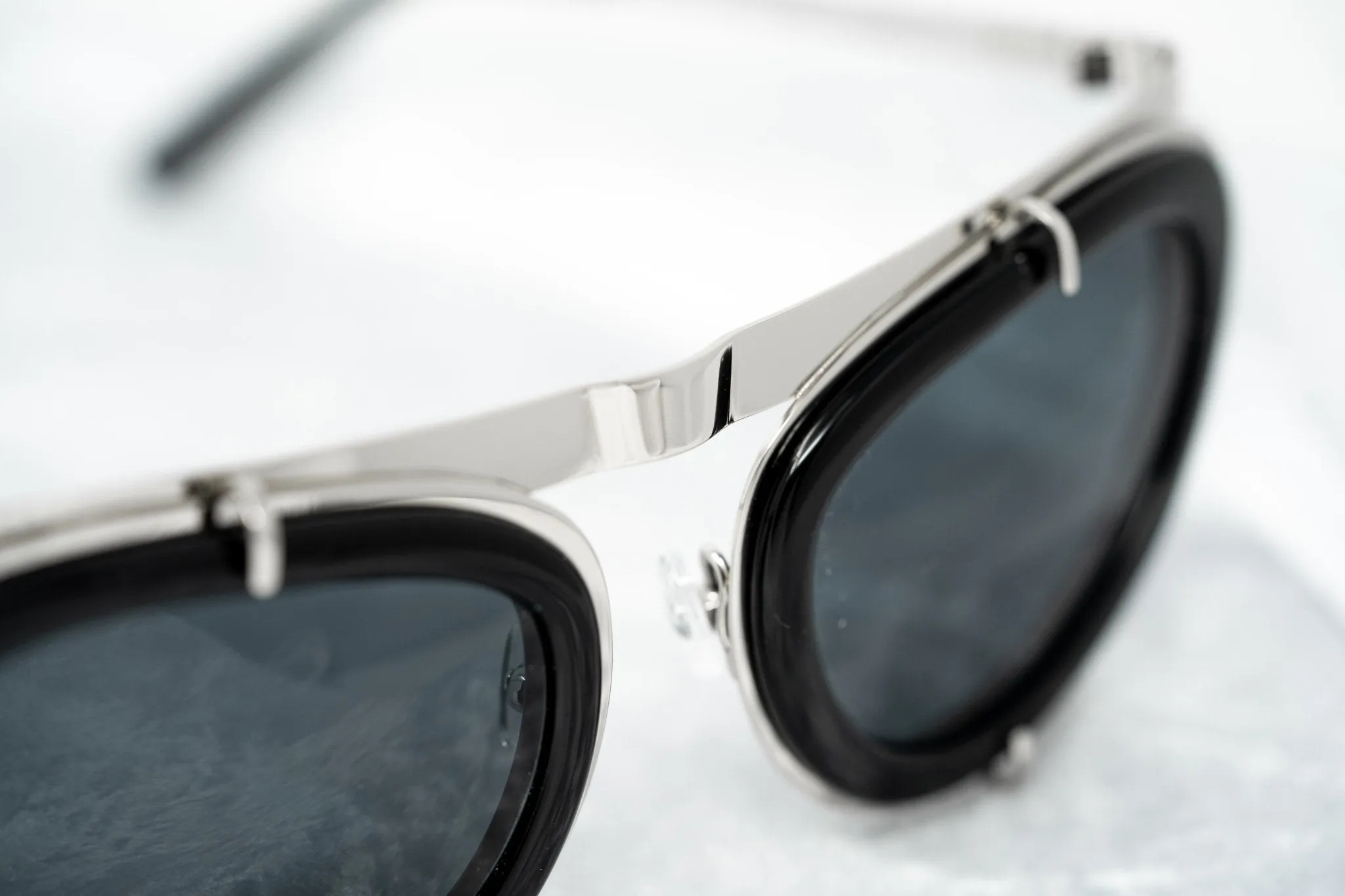 Erdem Sunglasses Cat Eye Black Shiny Silver and Grey