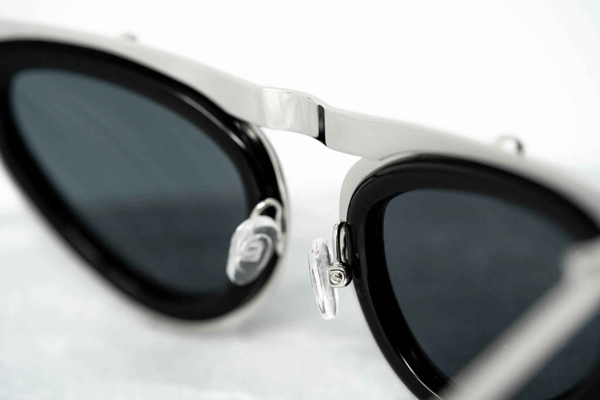 Erdem Sunglasses Cat Eye Black Shiny Silver and Grey