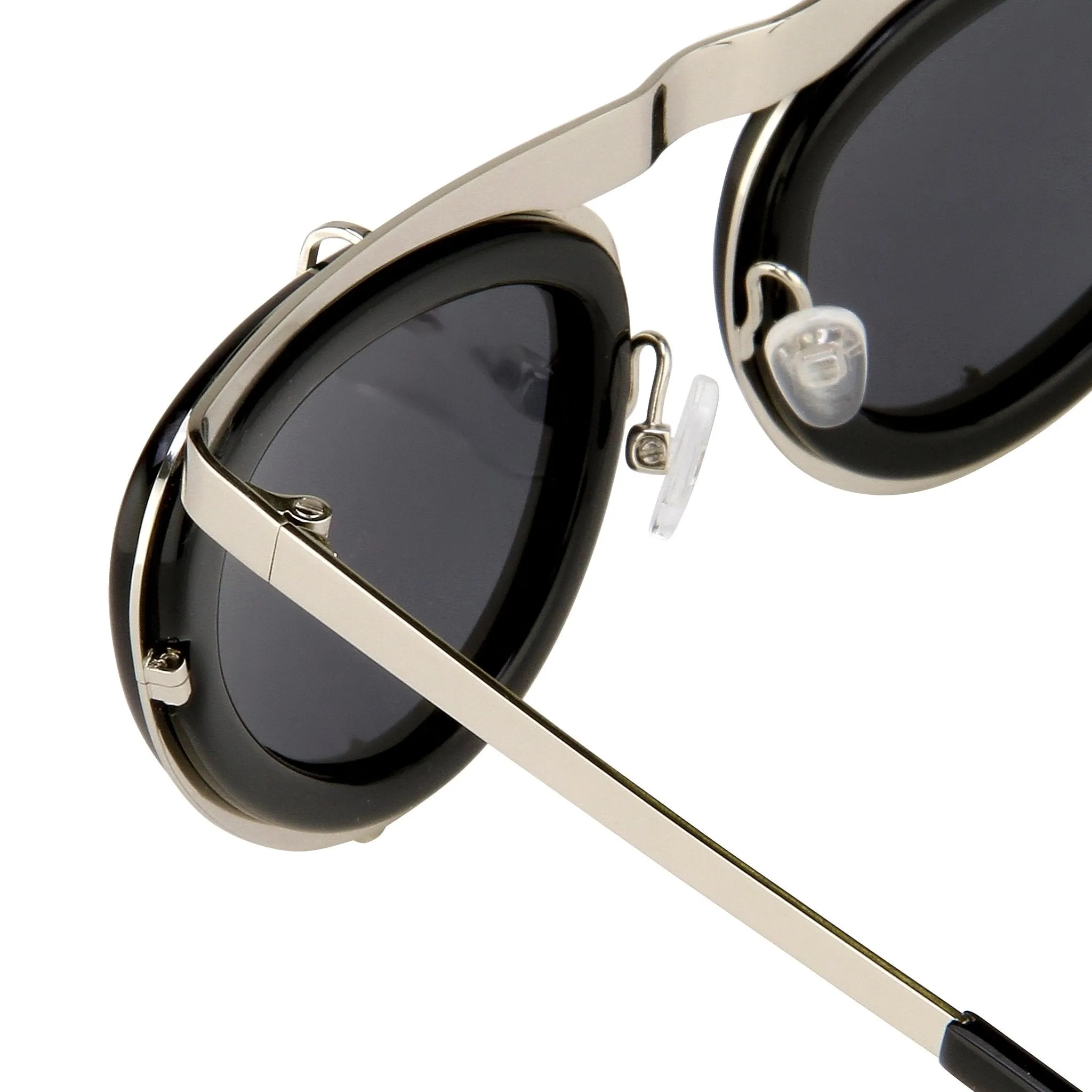 Erdem Sunglasses Cat Eye Black Shiny Silver and Grey