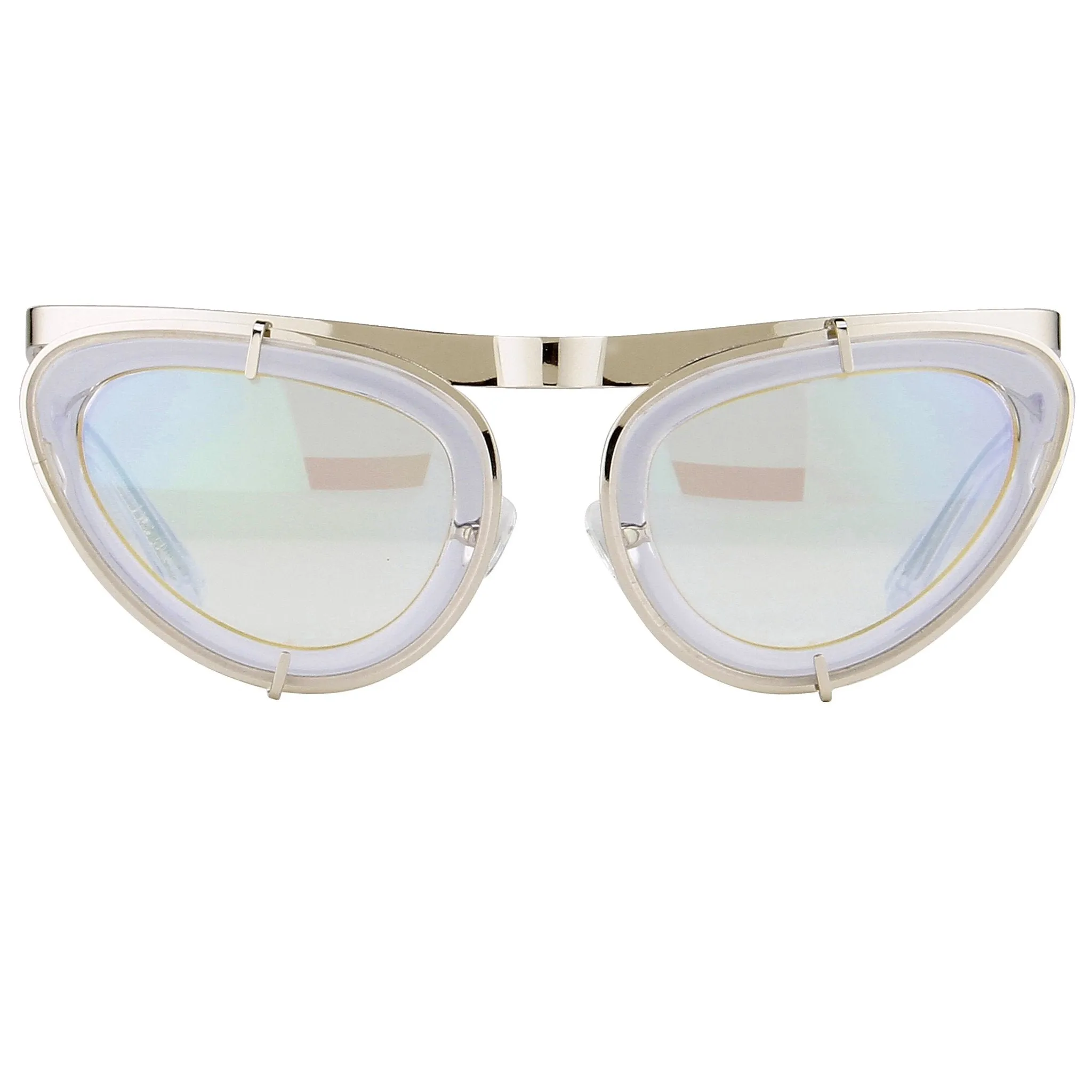 Erdem Sunglasses Cat Eye Clear and Silver