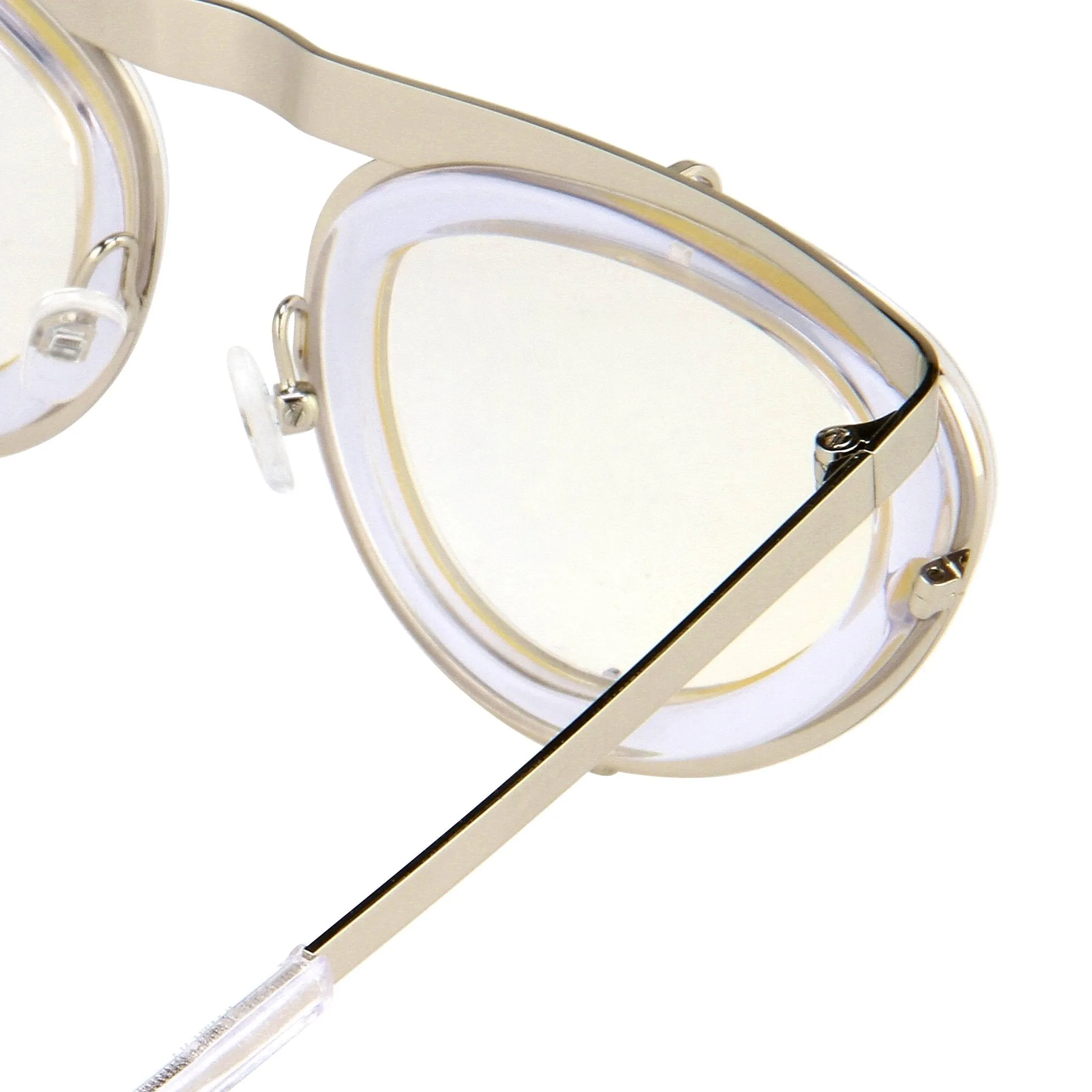 Erdem Sunglasses Cat Eye Clear and Silver