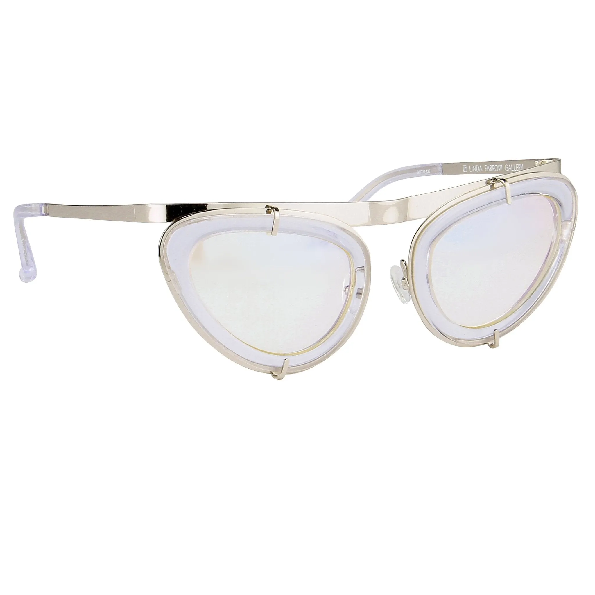 Erdem Sunglasses Cat Eye Clear and Silver