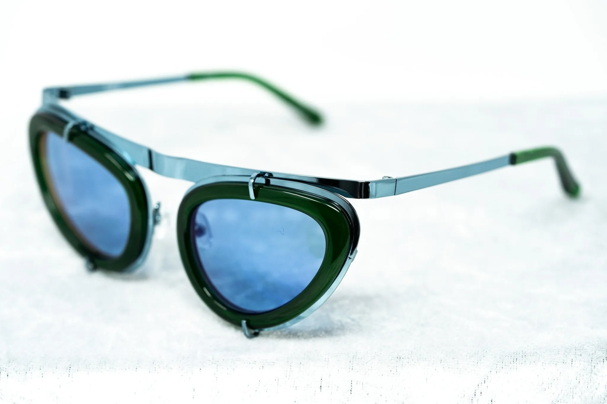 Erdem Sunglasses Cat Eye Green and Blue